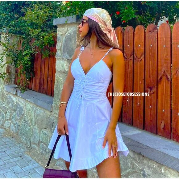 ZARA BLOGGER FAVE!!! Mini Dress with Spaghetti Straps NWT - Picture 4 of 16